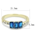 thumbnail image 2 of Luxe Jewelry Designs Women's Stainless Steel Ring with Montana Synthetic Glass Stones - Size 11, 2 of 4