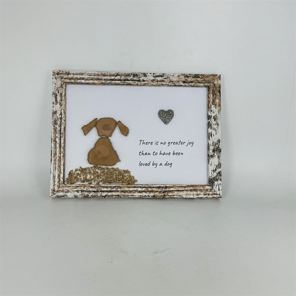 Fufafayo Pet Memorial Art Framed Wall Decor, Sea Glass Dog Art Sympathy Gift, When I Needed A Hand I Had Your Paw Beach Decor For Dog Lovers Pet Loss