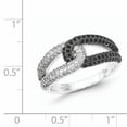 thumbnail image 4 of Sterling Silver Rhodium-plated Black & White CZ Ring QR6147, 4 of 6