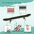 thumbnail image 4 of 31'' Complete Skateboard 7 Layer Canadian Maple Double Kick Deck Skateboards classic red white Stripe backdrop Skate Board for Beginner Adult Gifts, 4 of 5