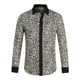 thumbnail image 1 of Camisa de algodón de manga larga con botones de leopardo vintage para hombres Inspire Chic 2XL Leopardo negro, 1 of 6