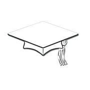 Club Pack of 240 White Mini Mortar Board Graduation Cap Cutout Party Decorations 4"