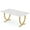 White & Gold, variant on Tribesigns 63 Inch Rectangular Dining Table for 4 to 6 with Faux Marble Table Top and Metal Legs
