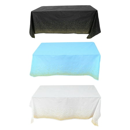 

Etereauty 3Pcs Disposable Party Tablecloth Gold Dot Confetti Rectangular Table Cover