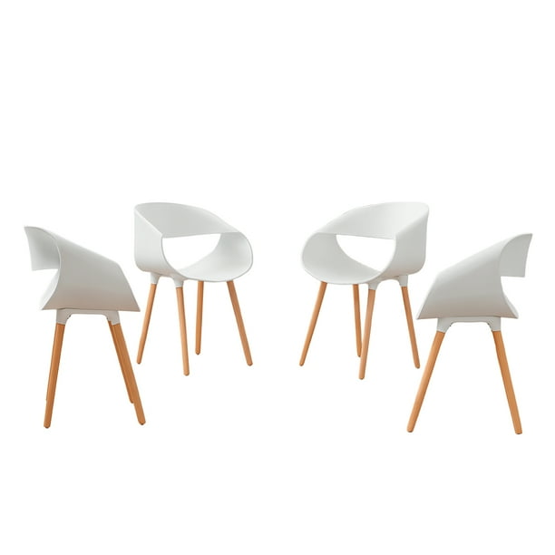 Set de 4 sillas nórdicas de 77 cm color blanco