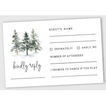 Inkdotpot 50 Blank RSVP Cards With White Envelopes Pine Tree 4"x6" Response Cards-RSVP Reply Card For Wedding-Bridal Shower-Baby Shower-Rehearsal Dinner