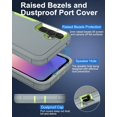 thumbnail image 4 of for Samsung Galaxy S23-FE Case, and Glass Screen Protector, Dust-Proof Port Cover, Full Body Silicone Rubber Covered, Non-Slip Drop-Proof Phone Case for S23 FE 5G(2023), Green/Grey, 4 of 17