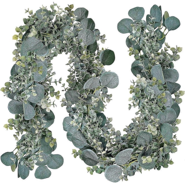 unique 8.3' Long Big Faux Eucalyptus Garland Greenery Garland Artificial Silver Dollar