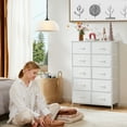 thumbnail image 2 of EDX Commode à 10 Tiroirs pour Chambre, Tour d'Organisation de Rangement en Tissu, Armoire, Blanc, 2 of 9