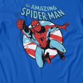 thumbnail image 3 of Marvel Comics Retro Men's Spider-Man Swinging Flag Circle T Shirt (Royal, S-XXL), 3 of 4