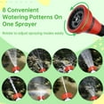 thumbnail image 7 of 15" Garden Watering Wand, Hose Nozzle Sprayer with 8 Adjustable Spray Modes and Thumb Control Shut Off Design for Car Washing, Lawn/Flower Watering, Patio Cleaning, 7 of 7