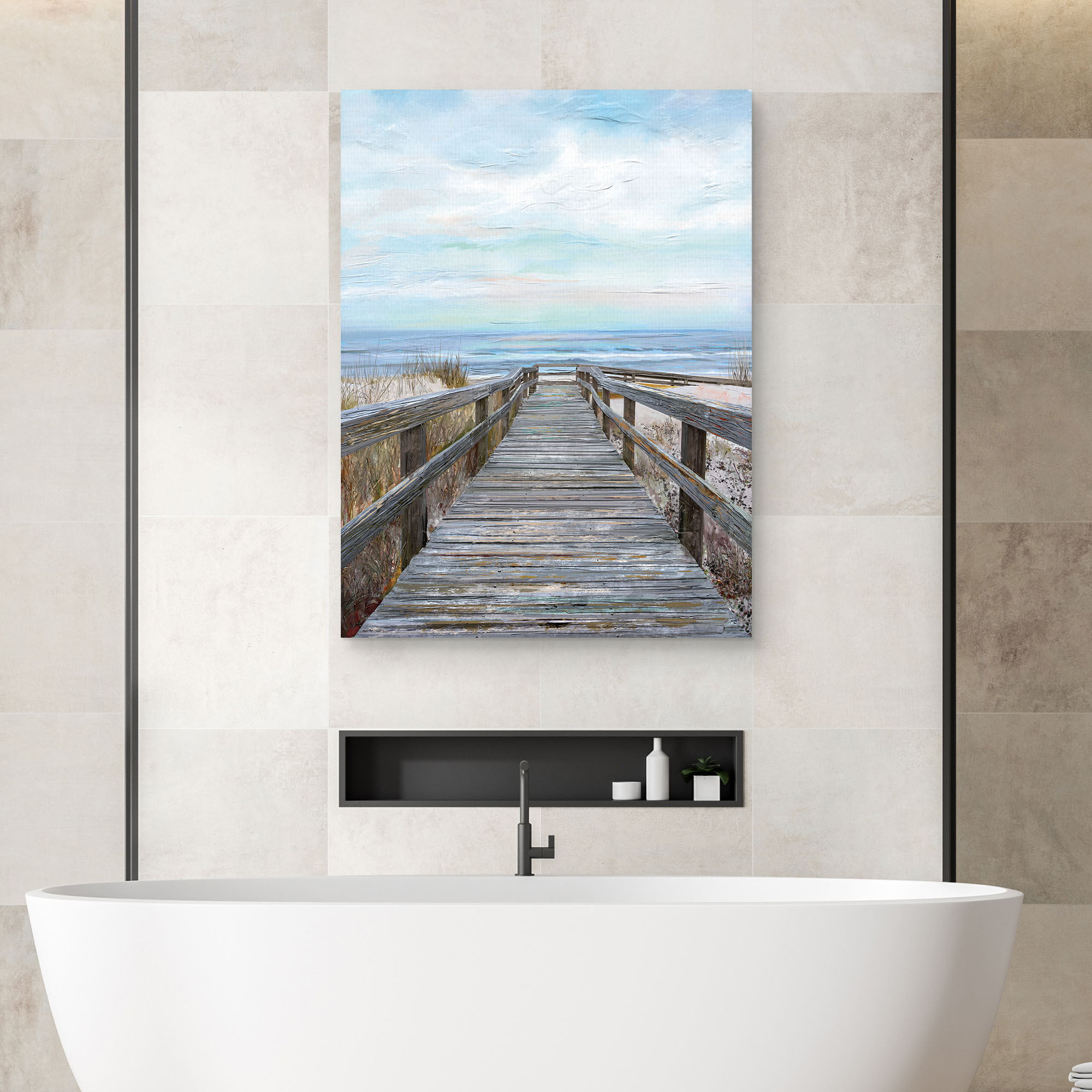Pier Pressure by Studio Arts Canvas Art Print, 1.5" x 30"