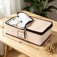 thumbnail image 5 of 5 Pack Dinnerware Storage Containers, Quilted Microfiber Dish Storage Organizer with Dividers, Seasonal Storage Moving Box for Glasses Plates Cups Saucers, Holds 12 Piece Set, 5 of 5