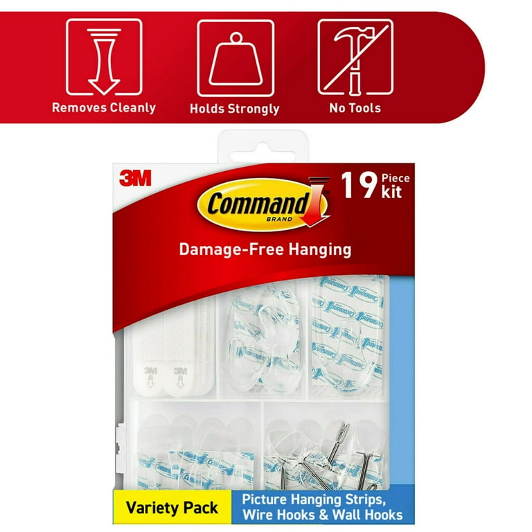 3M 243265 Command Damage Free Hanging Hook, Clear - Pack of 53