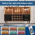 thumbnail image 4 of Amkui Freestanding Farmhouse Wine Bar Cabinet with Storage and Wine Rack, liquor cabinet Brown, 4 of 7