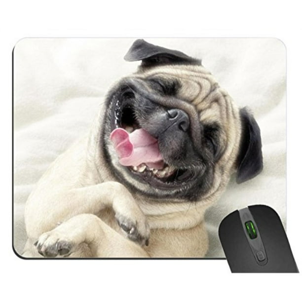 funny cute pug dog gaming mouse pad nonslip rectangle mouse mat