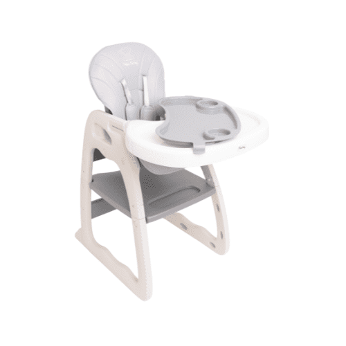 Silla Alta con escritorio color gris