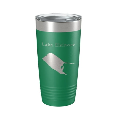 

Lake Elsinore Map Tumbler Travel Mug Insulated Laser Engraved Coffee Cup California 20 oz Green
