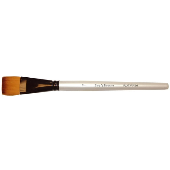 Robert Simmons Simply Simmons Short Handle Brush, Flat Wash, 1 in