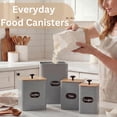 thumbnail image 6 of Kitchen Canisters, Airtight Canister Sets for Kitchen Counter, Kitchen Canisters for Countertop Set of 4, Coffee Tea Sugar Flour Spice Tin Jars Food Storage Container with Lid(Grey), 6 of 14