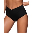 thumbnail image 4 of Bombacha de Bikini CRZ YOGA Cintura Alta con Corte en V Negra Mediana, 4 of 5