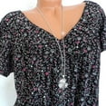 thumbnail image 5 of Zpanxa Womens T Shirts,Plus Size Short Sleeves v-Neck Floral Print Blouse Pullover Shirt,Shirred Boho Blouses,Summer Tops for Women Teen Girls Black 2XL, 5 of 5