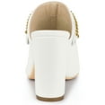 thumbnail image 3 of Unique Bargains Women's Pointed Toe Chain Slip on Block Heel Sandals Mules, 3 of 6