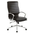thumbnail image 4 of High Back Manager's Faux Leather Chair in Black with Chrome Base, 4 of 5