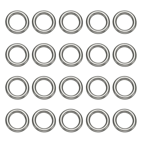 Uxcell 20pcs O Ring Buckles 3/4" Dia 0.2" Thickness Stainless Steel Polished Round Ring Buckles Multi-Purpose Buckle Loop Ring for Hardware Bags Belts Craft DIY Accessories, Silver
