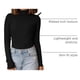 thumbnail image 4 of Remera PRETTYGARDEN para Mujer con Cuello Alto, Manga Larga y Tejido Acanalado en Negro, 4 of 9