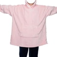 thumbnail image 1 of Couverture Portable à Capuche pour Femmes en Molleton, Sweat à Capuche Chaud et Confortable avec Poche, Rose, Taille Unique, 1 of 7