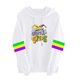 thumbnail image 2 of Uootdi Mardi Gras Womens Drawstring Hoodies for Women Carnival Crewneck Heart Print Hooded Long Sleeve Pullover Festive Color Block Loose Sweatshirts Gift, 2 of 4