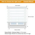 thumbnail image 7 of Cordless Zebra Blinds for Windows, Room Darkening Roller Shades for Windows (18" W x 64" H, White) Light Control for Day and Night Light Filtering Sheer Shades for Home and Bedroom, 7 of 7