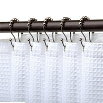Rust Resistant Double Roller Ball Shower Curtain Rings for Bathroom, Oil Rubbed Bronze - Set of 12