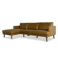 thumbnail image 3 of Allora Mid-Century Pillow Back Genuine Leather Left-Facing Sectional in Tan, 3 of 5