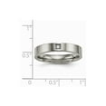 thumbnail image 6 of Primal Steel Titanium Polished Flat Comfort Back Cubic Zirconia Ring, 6 of 10