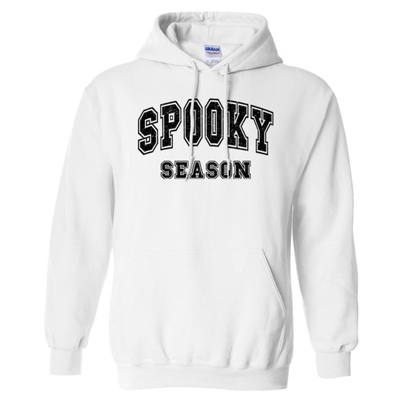 Collegiate Spooky Season Hoodie Sweatshirt Unisex Large White