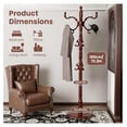 thumbnail image 3 of Coat Rack Tree Freestanding, Wooden Coat Rack Stand with 14 , Vintage Heavy Duty Standing Coat, Sturdy Hanger Corner Hall Tree for Bedroom, Office, Entryway（red）, 3 of 7