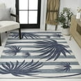 thumbnail image 4 of JONATHAN Y TUSCAN SUN 8 x 10 Area Rug, Veronica Beach Stripe and Palm Leaf - Navy/Cream, TSN402B-8, 4 of 7