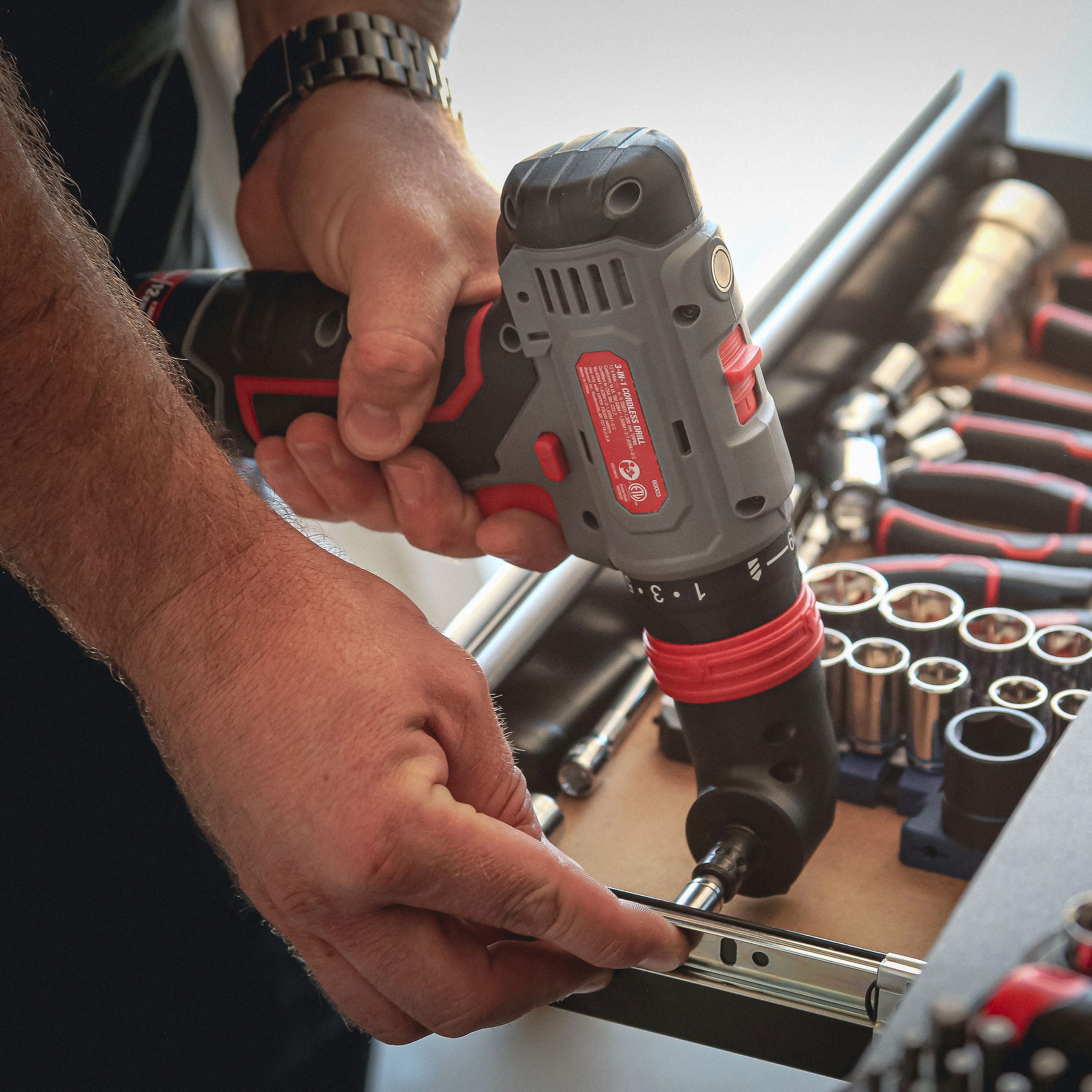 Hyper Tough 12V Max Lithium Ion 3 in 1 Multi Head Power Drill Set with 1.5Ah Battery and Charger 80003 Walmart