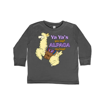 

Inktastic Ya Ya s You Say ALPACA my Bags with Cute Jumping Alpaca Gift Toddler Boy or Toddler Girl Long Sleeve T-Shirt