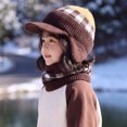 thumbnail image 5 of Enyan Kids Winter Hats Girls Knit Beanie Visor Cap Thick Warm Beanies with Brim for Little Toddler Girl, 5 of 8