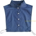 thumbnail image 6 of LoudSung False Collar Detachable Half Shirt Blouse Fake Collar Lacing Denim Dickey Collar Elegant Design for Women Girls, 6 of 7