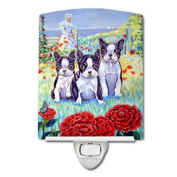 Caroline's Treasures 7005CNL Boston Terrier Trio Ceramic Night Light, 6x4x3", multicolor