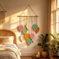 thumbnail image 7 of Boho Handwoven Leaf Macrame Wall Hanging, 15.8×26.8in Tapestry for Bedroom Living Room, 7 of 7