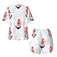 thumbnail image 5 of Lsque Sea Horse And Corals1 Women's Short-Sleeved Pajama Set - 2 Piece Soft and Lightweight Sleepwear Set-Medium, 5 of 9