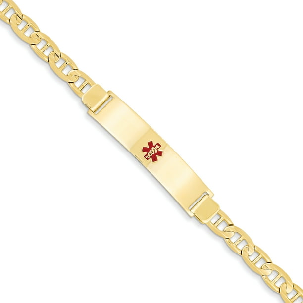 14k Yellow Gold 7in Medical Jewelry ID Bracelet