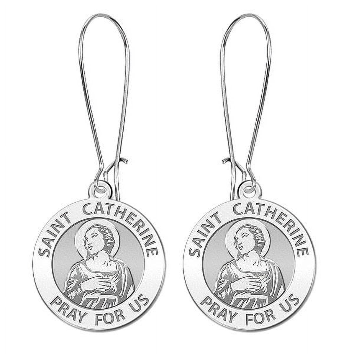 Saint Catherine of Alexandria Earrings - 15mm - Solid Sterling Silver