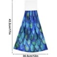 thumbnail image 3 of SKYSONIC 12"x17" Hanging Kitchen Hand Towels Dishcloths Sets with Loop, Hand Drawn Watercolor Fish Scale Absorbent Hand Towels 2 Piece Sets Blue Fish Tail, 3 of 6