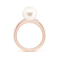 thumbnail image 2 of ANGARA Freshwater Cultured Pearl Ring with Flush-Set Diamonds in 14K Rose Gold for Women | June Birthstone, Birthday, Anniversary, Jewelry Gift for Women | Pearl Ring, 2 of 8